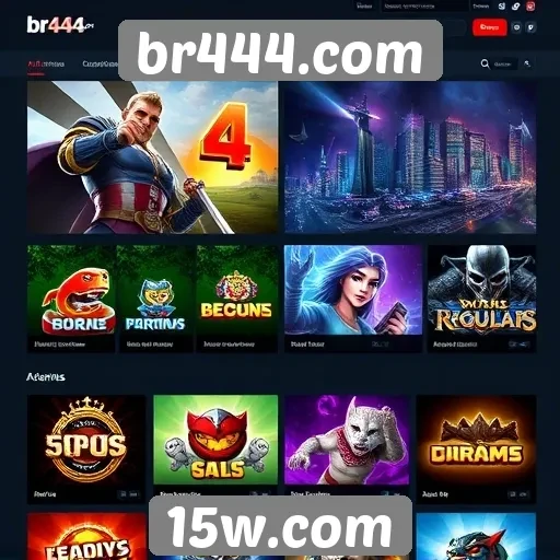 Diversidade de jogos disponíveis na plataforma br444.com